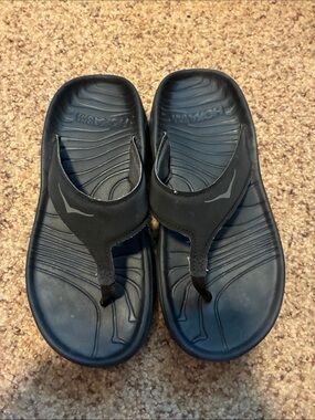 Hoka One One Black Slide Sandals with Subtle Logo